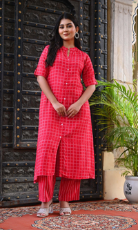 Bahe Kurtiz Printed A-Line Co-Ord Set with Collar Design for Women – Elegant and Comfortable