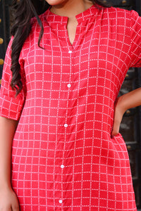 Bahe Kurtiz Printed A-Line Co-Ord Set with Collar Design for Women – Elegant and Comfortable