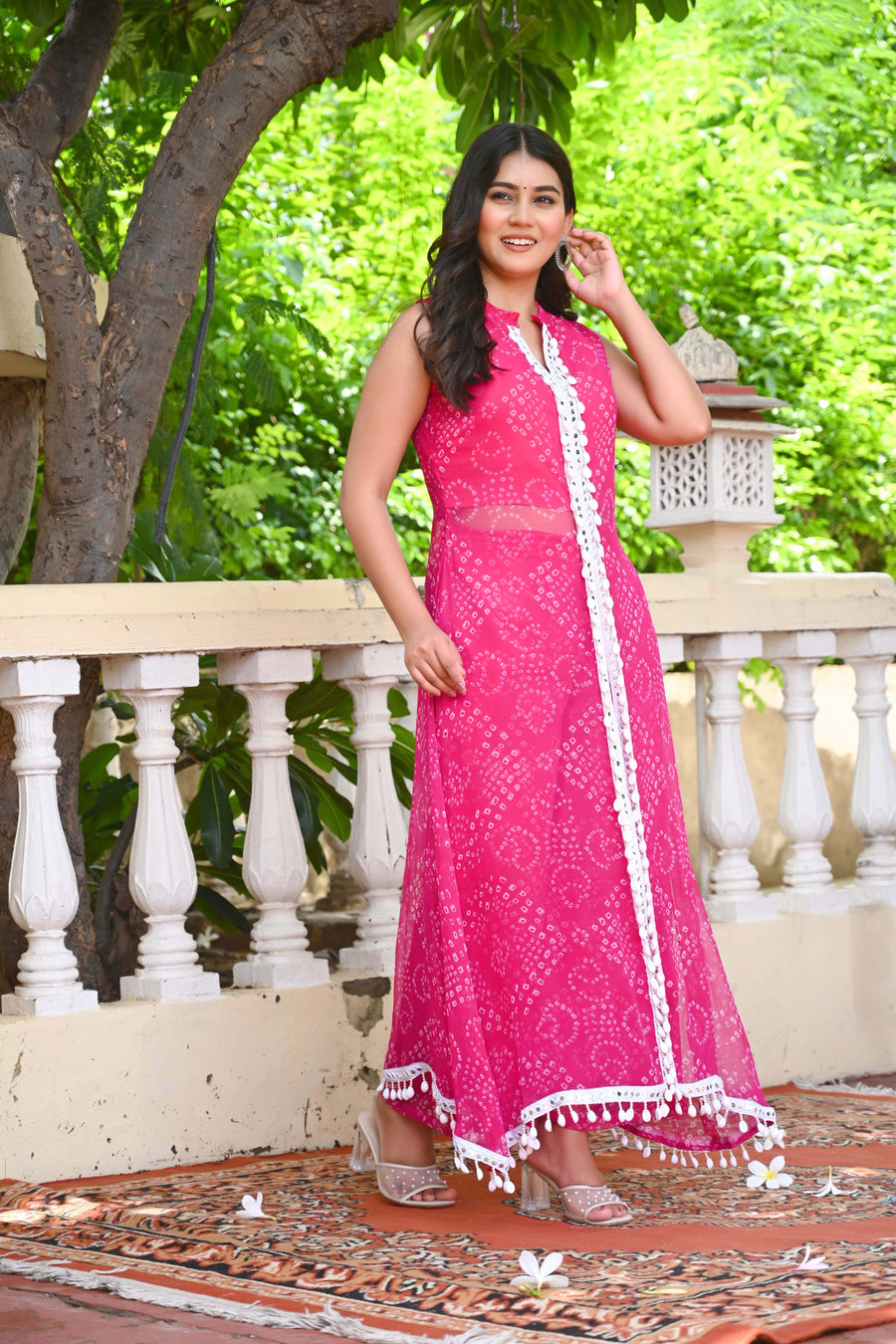 Bahe Kurtiz Pink Banshani Printed Georgette Modern Stylish Co-Ord Set for Women