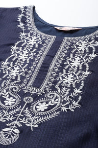 Bahe Kurtiz Blue Pure Kota Doriya Kurta Pant Dupatta Set for Women