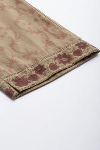 Bahe Kurtiz Pure Cotton Beige Hand Block Printed Kurta Pant Dupatta Set for Women