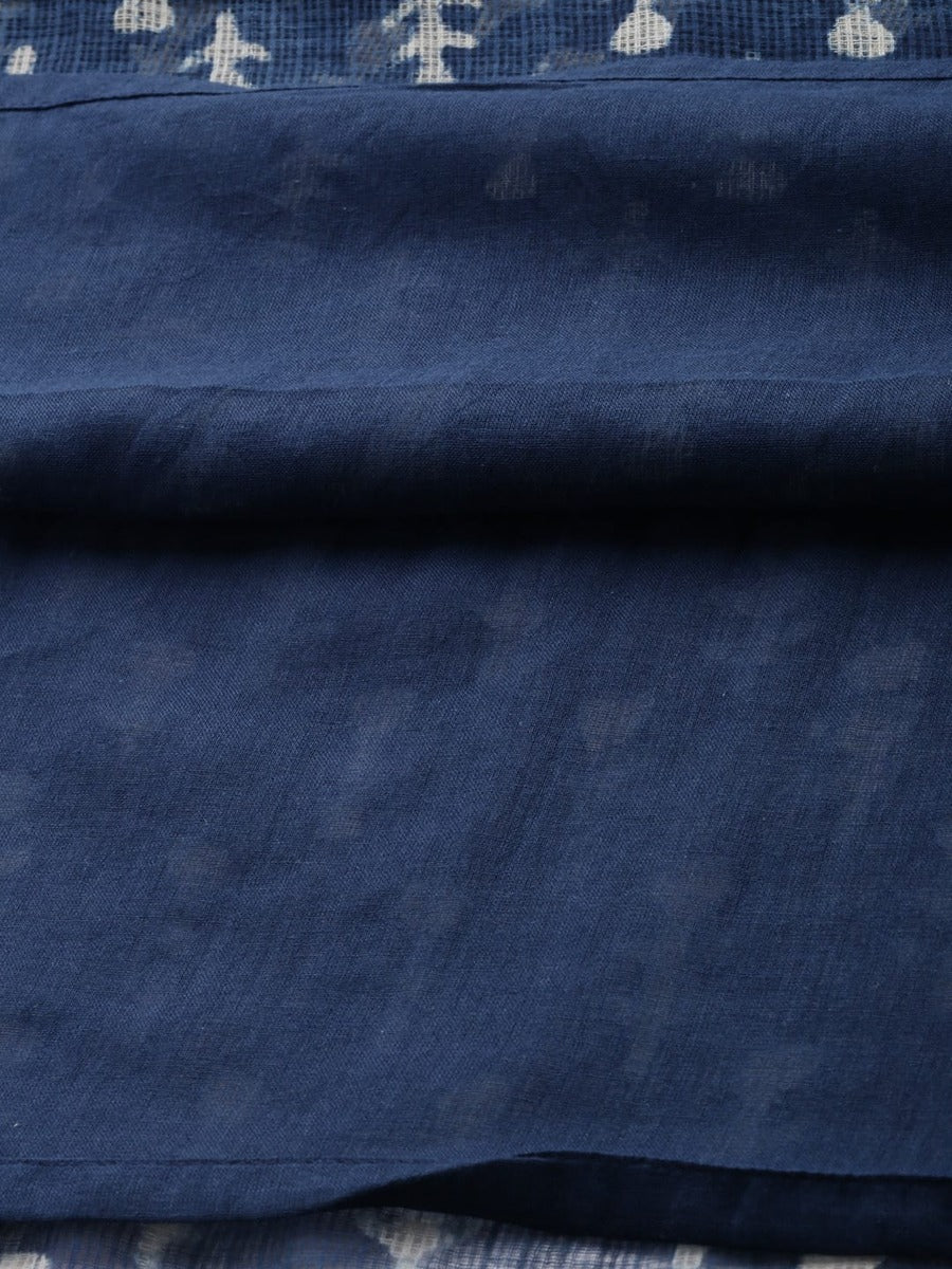 Bahe Kurtiz Pure Kota Doriya Indigo Hand Block Printed Kurta Pant Dupatta Set for Women