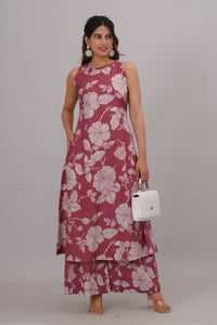Bahe Kurtiz Pure Cotton halter neck sleeveless kurta with plazzo set