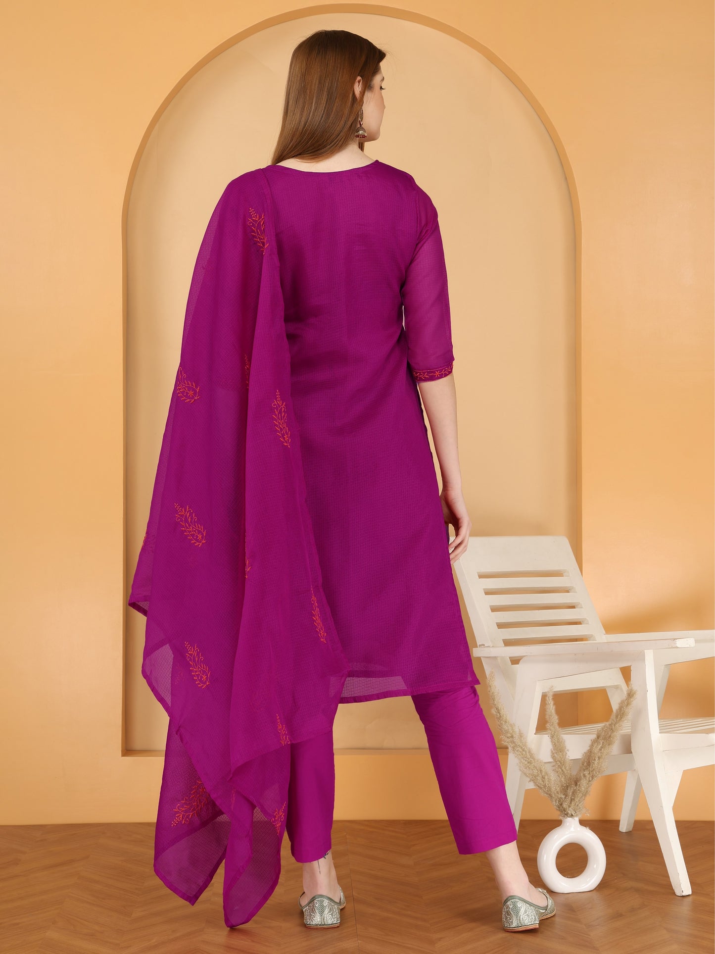 Bahe Kurtiz Pure kota doriya embroidary kurta and pant with dupatta set