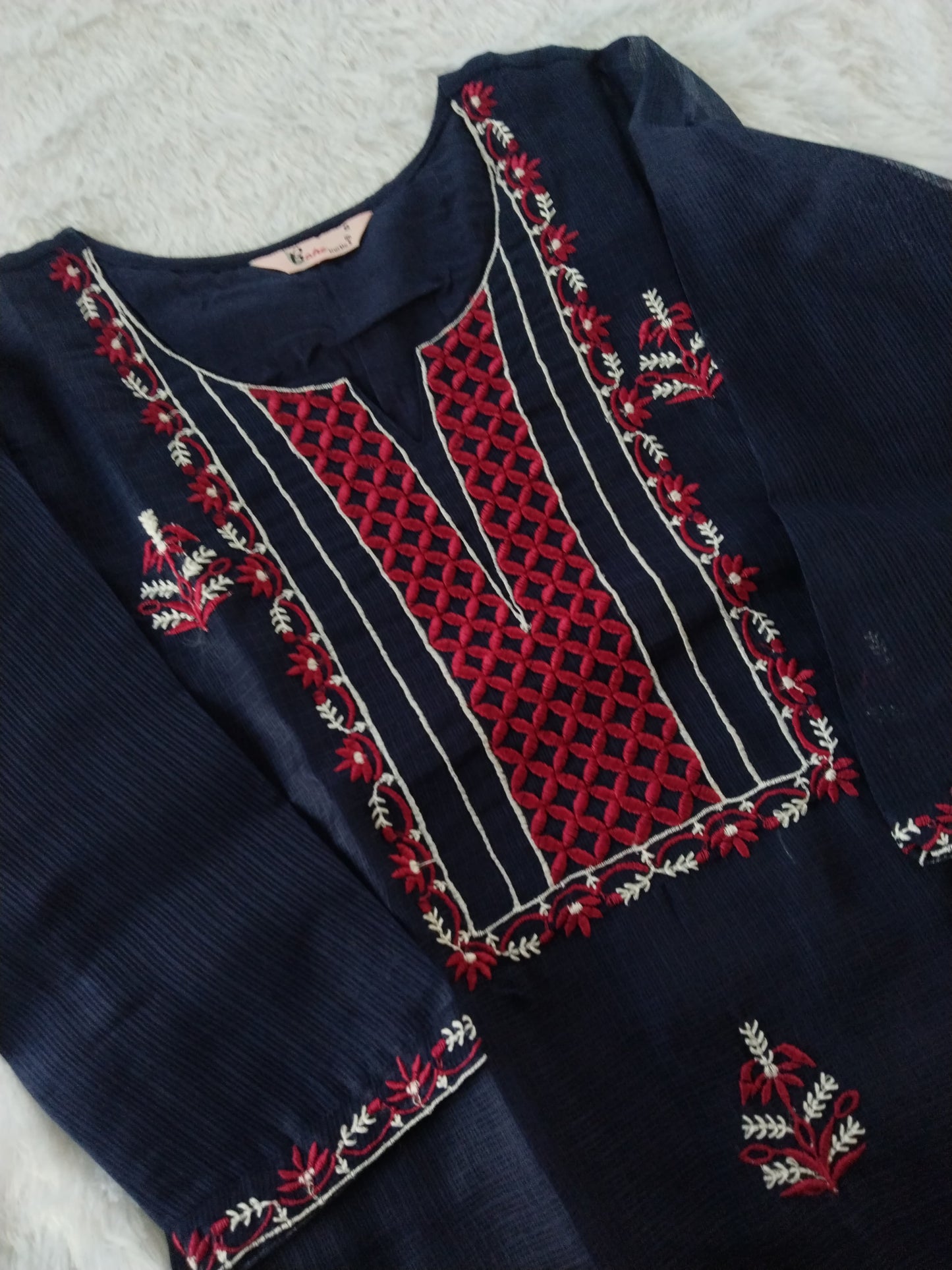Bahe Kurtiz Pure kota doriya embroidary kurta and pant with dupatta set