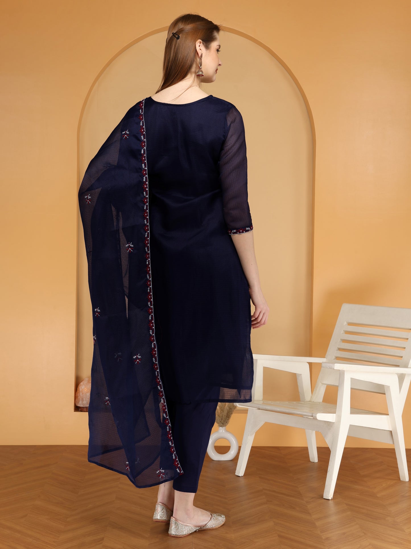 Bahe Kurtiz Pure kota doriya embroidary kurta and pant with dupatta set