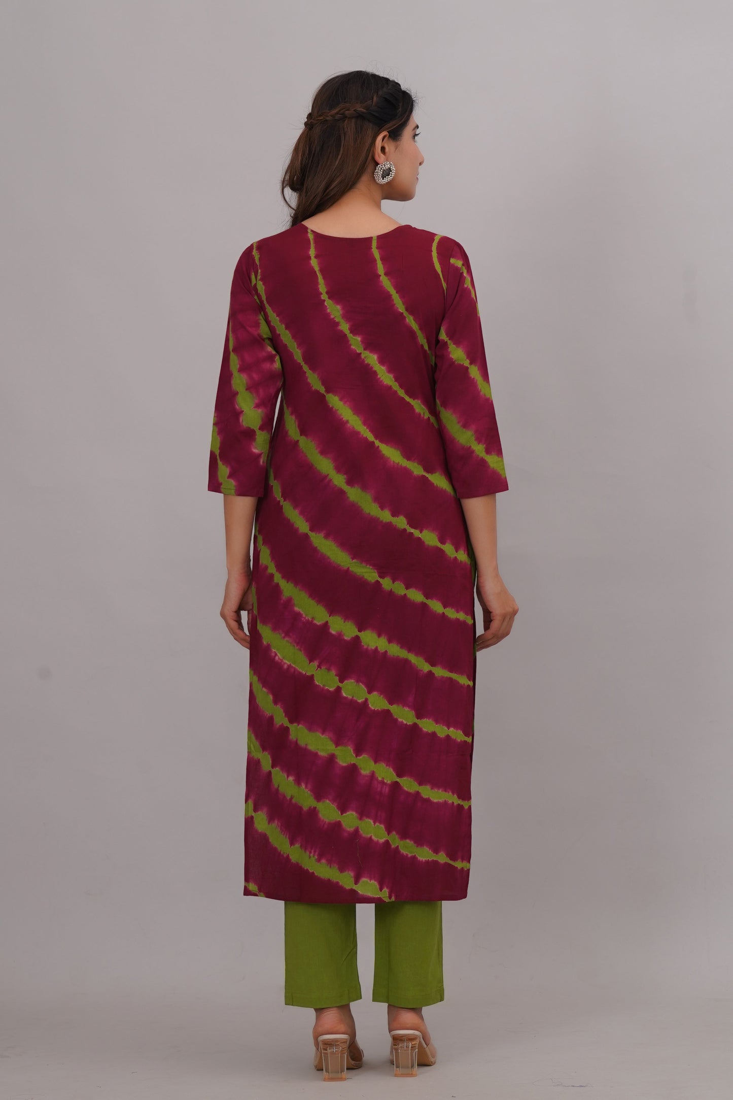 Bahe Kurtiz Pure Cotton tie & die kurta and pant with dupatta set set