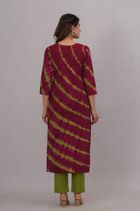 Bahe Kurtiz Pure Cotton tie & die kurta and pant with dupatta set set